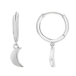 Strieborné kruhové náušnice s mesiačikmi Aibek