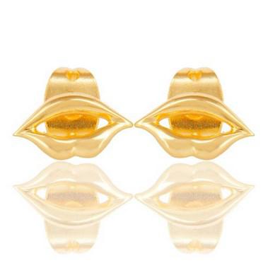 Pozlátené strieborné pery v náušniciach Mouths 