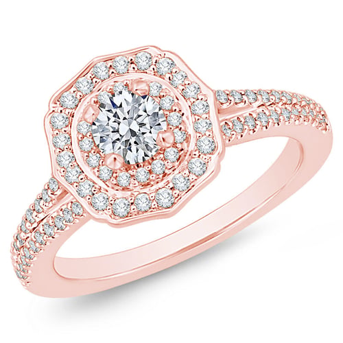 Extravagantný halo zásnubný prsteň s lab-grown diamantmi Giannes