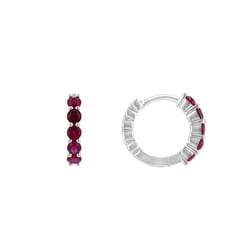 Kruhové náušnice s rubínmi Laios