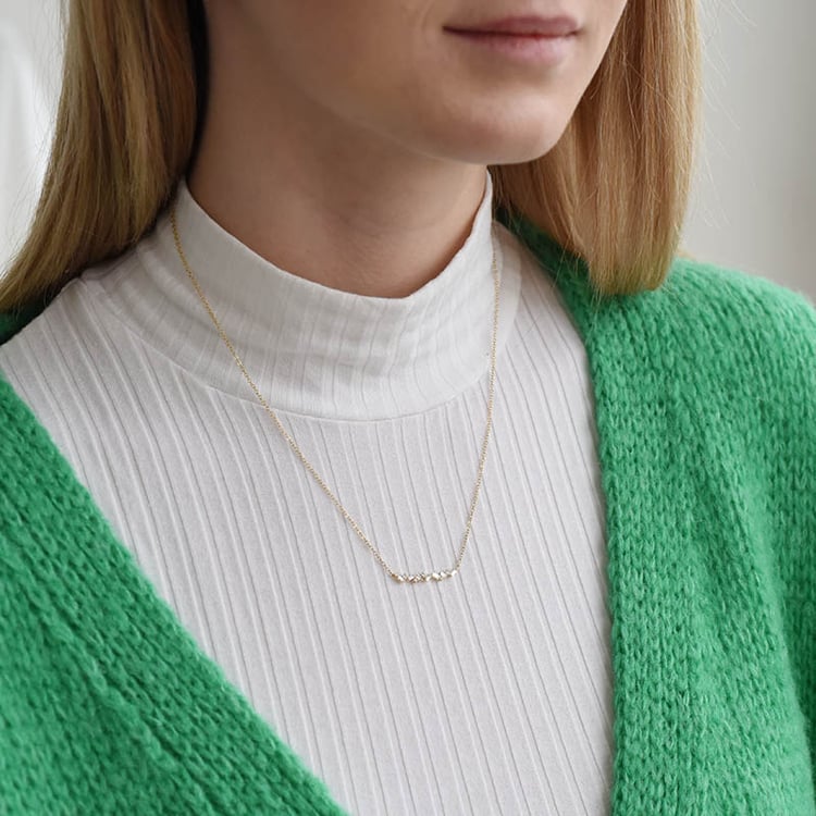 Náhrdelník s baguette syntetickými diamantmi 91091