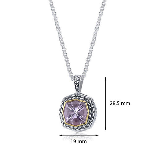 Strieborný náhrdelník zo striebra s ametystom Alcira 5462