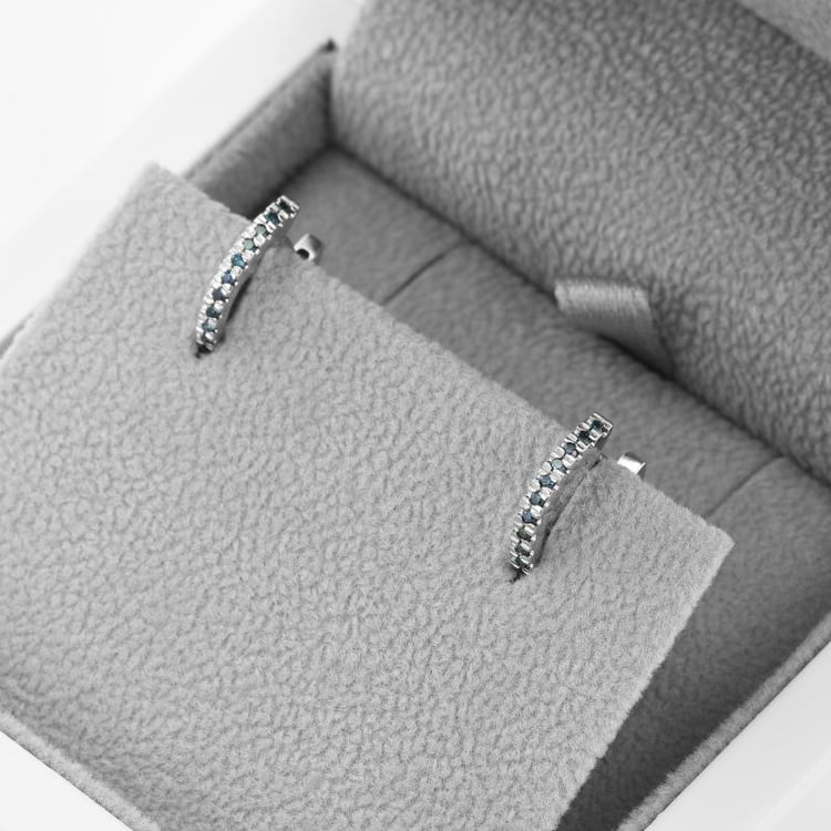 Kruhové náušnice s modrymi diamantmi 45932