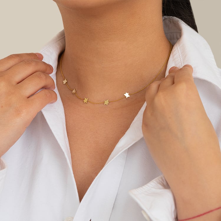 Strieborný náhrdelník s hviezdami Malý princ 121543