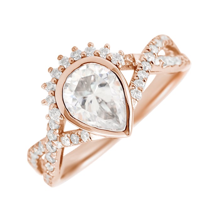 Unikátny zásnubný prsteň s moissanitmi Debora 123224