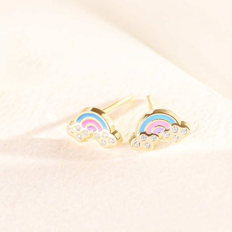 Zlaté detské náušnice v tvare dúhy Holly 164375
