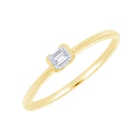 Minimalistický prsteň zo zlata s emerald lab-grown diamantom Henrik