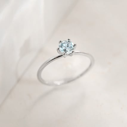 Zásnubný prsteň s akvamarínom Birdie