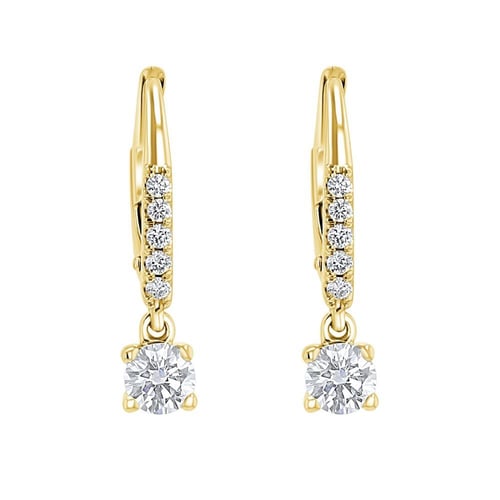 Strieborné visiací náušnice s 0.2ct lab-grown diamantom Sumaya