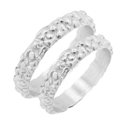 Zlaté svadobné obrúčky s atypickým povrchom Jane