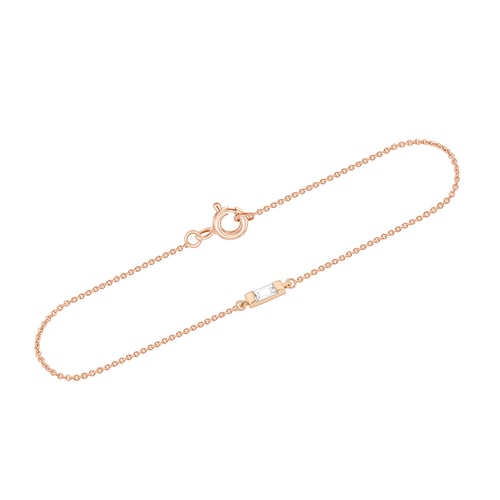 Minimalistický zlatý náramok s bielym zafírom Ozzie