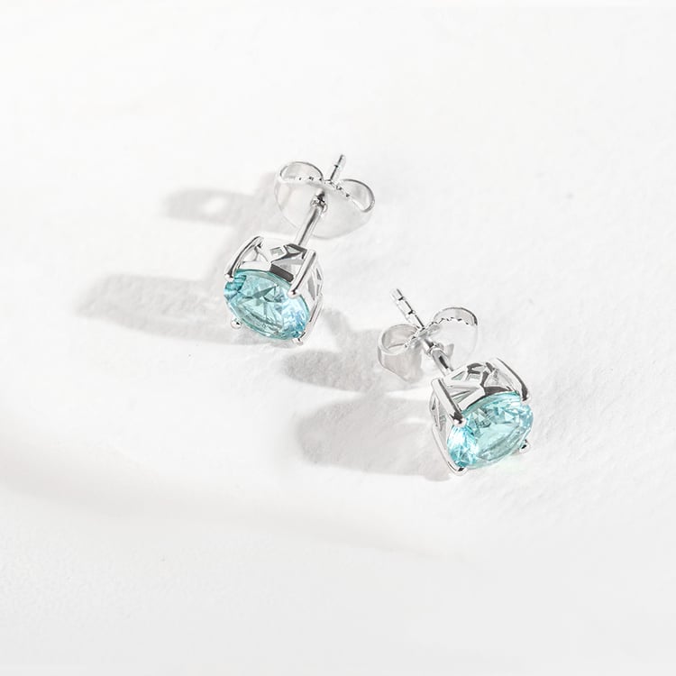 Stříbrné náušnice so simulovaným turmalínom 164381