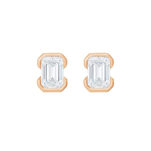 Minimalistické zlaté napichovacie náušnice s emerald lab-grown diamantom Agata