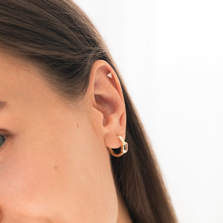 Mini náušnice s trillion lab-grown diamantom Manzo 145416