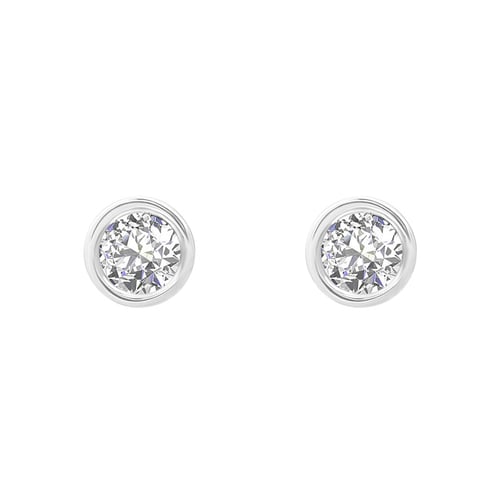 Náušnice s bezel osadenými 0.20 ct diamantmi Kamali