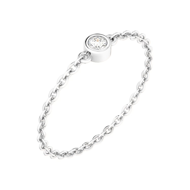 Minimalistický retiazkový prsteň s diamantom