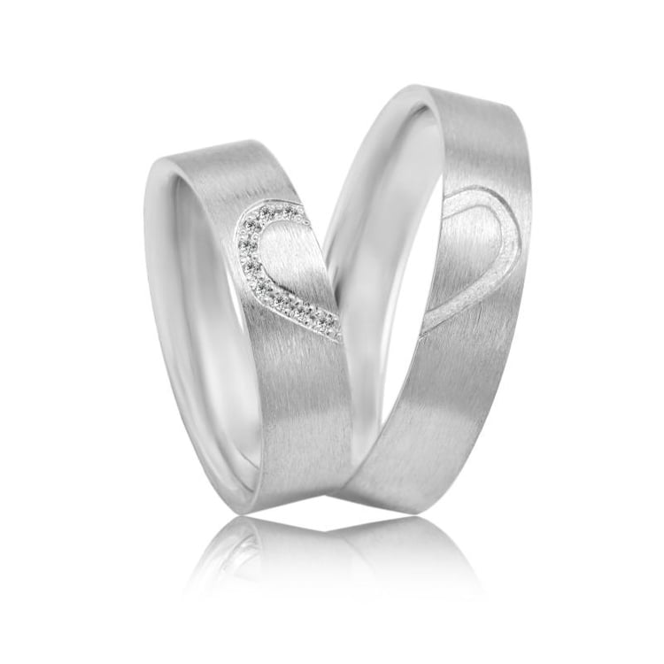Snubné prstene z platiny so srdcom Elexus
