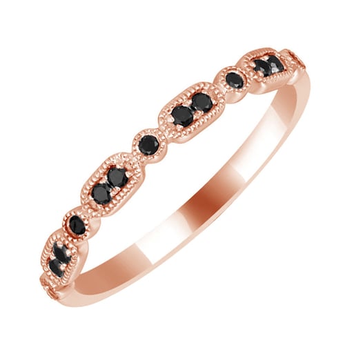 Zlatý eternity prsteň s čiernymi diamantmi Melvin