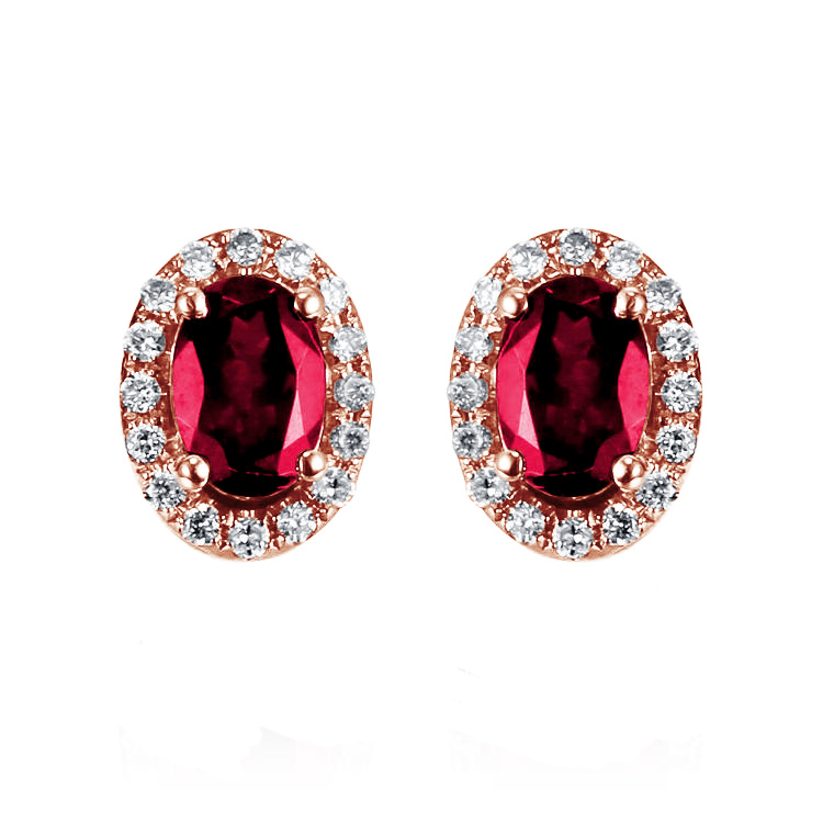Náušnice z ružového zlata s turmalínmi