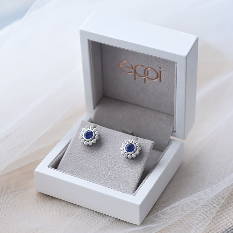 Tanzanitové náušnice s diamantmi 62111