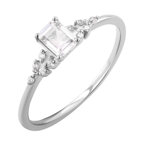 Zásnubný prsteň s emerald diamantom Sade