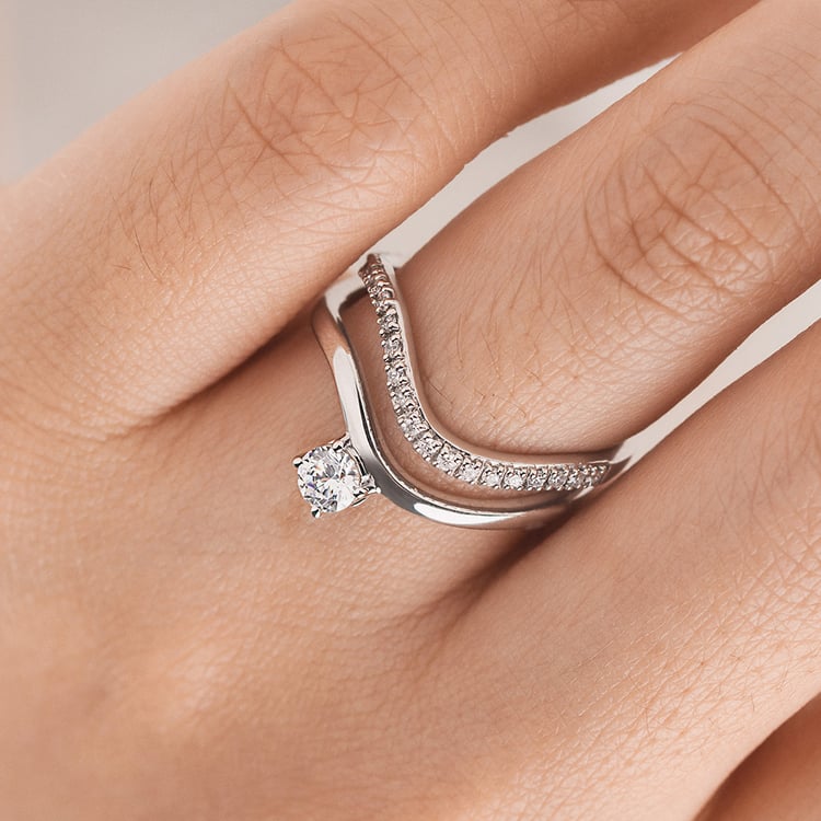 Romantický zásnubný set prsteňov s lab-grown diamantmi 156541