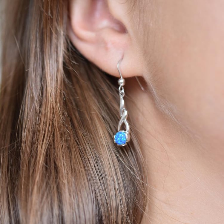 Strieborné náušnice s modrými opálmi 48805