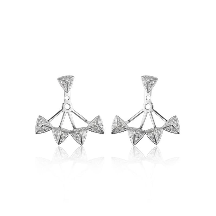 Strieborné náušnice 2v1 zo zirkónmi Arnav 20539