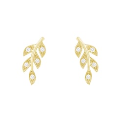 Diamantové náušnice v tvare lístkov Myrta