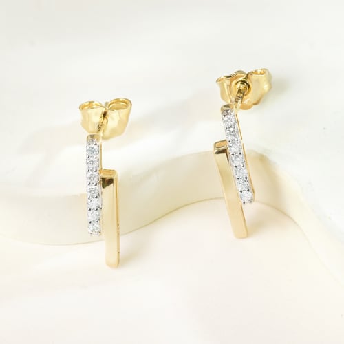 Zlaté náušnice s diamantmi Key