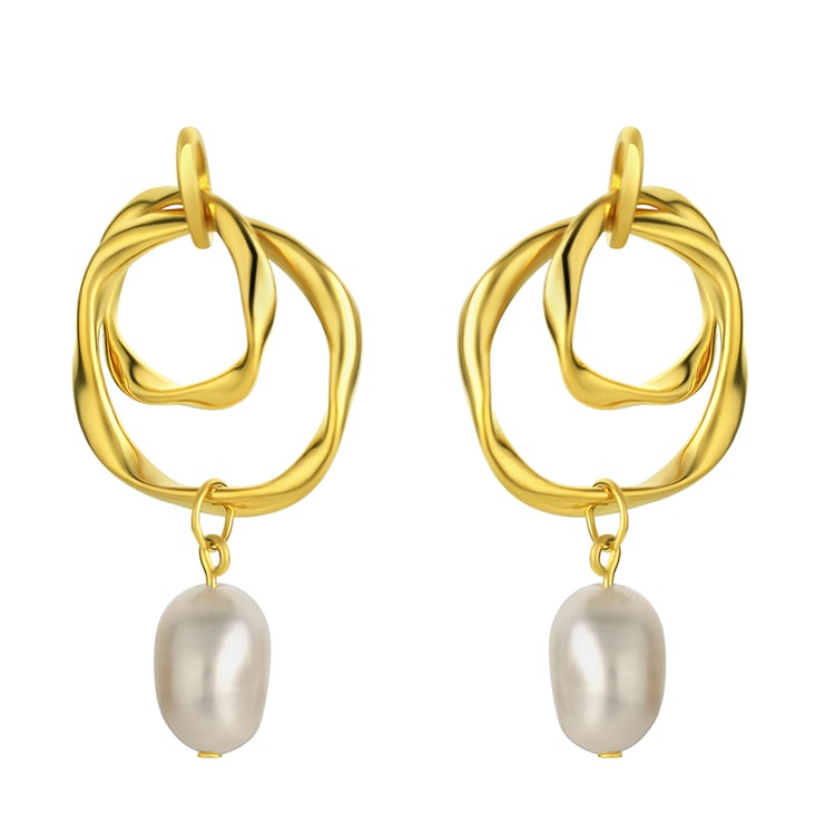 Pozlatená kolekcia s perlami Coles 100832