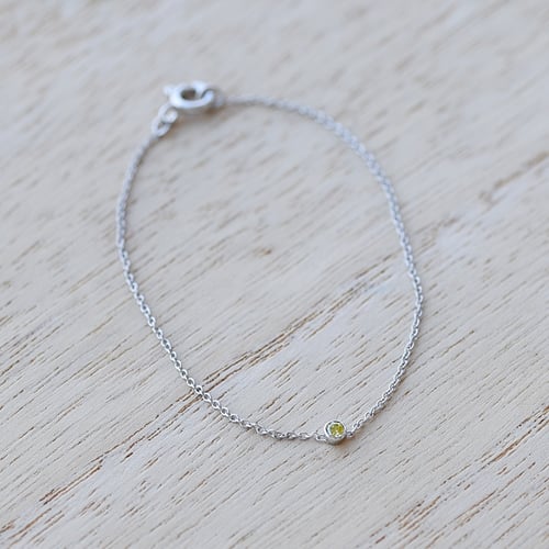 Platinový minimalistický náramok so žltým diamantom Lepio