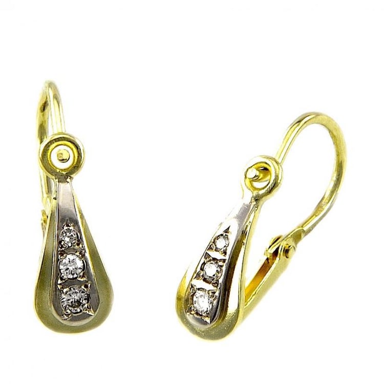 zlate detske nausnice s diamantmi