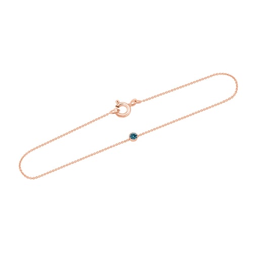 Zlatý minimalistický náramok s modrým diamantom Lepio