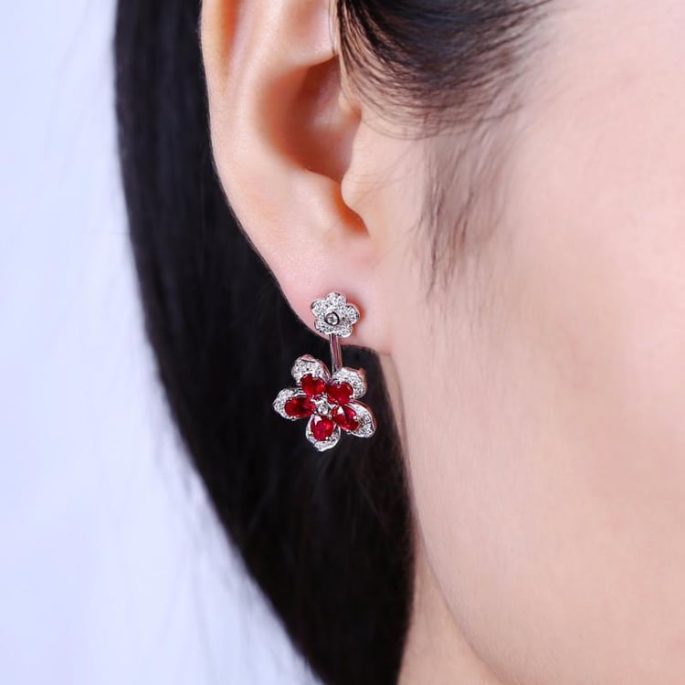 Náušnice s rubínmi 16286