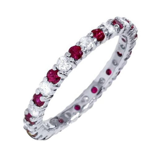 Zlatý prsteň s rubínmi a diamantmi