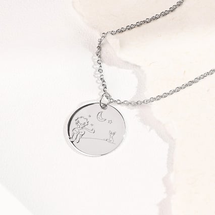 Platinový prívesok s gravírom vašej voľby Malý princ s líškou