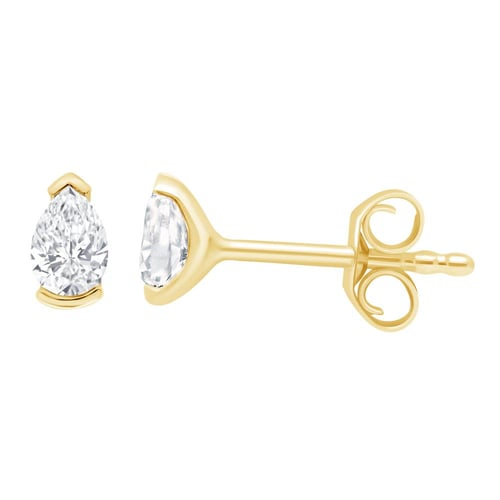 Minimalistické strieborné napichovacie náušnice s pear diamantmi Ronja