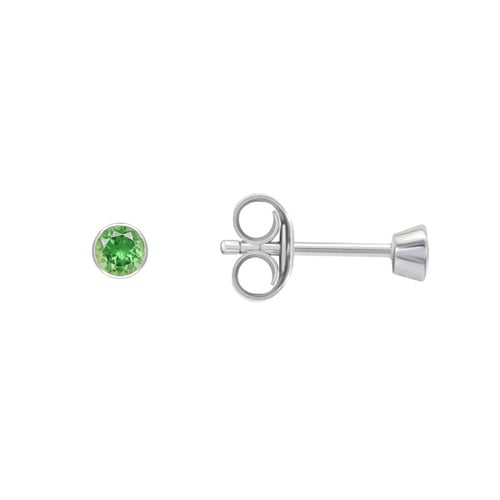 Minimalistické bezel náušnice s tsavorit granátmi Viosa