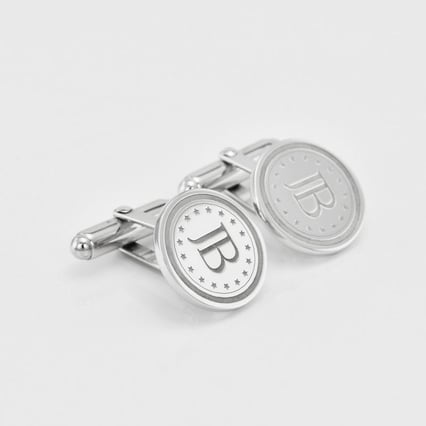 Strieborné manžetové gombíky s multigravírom Deras