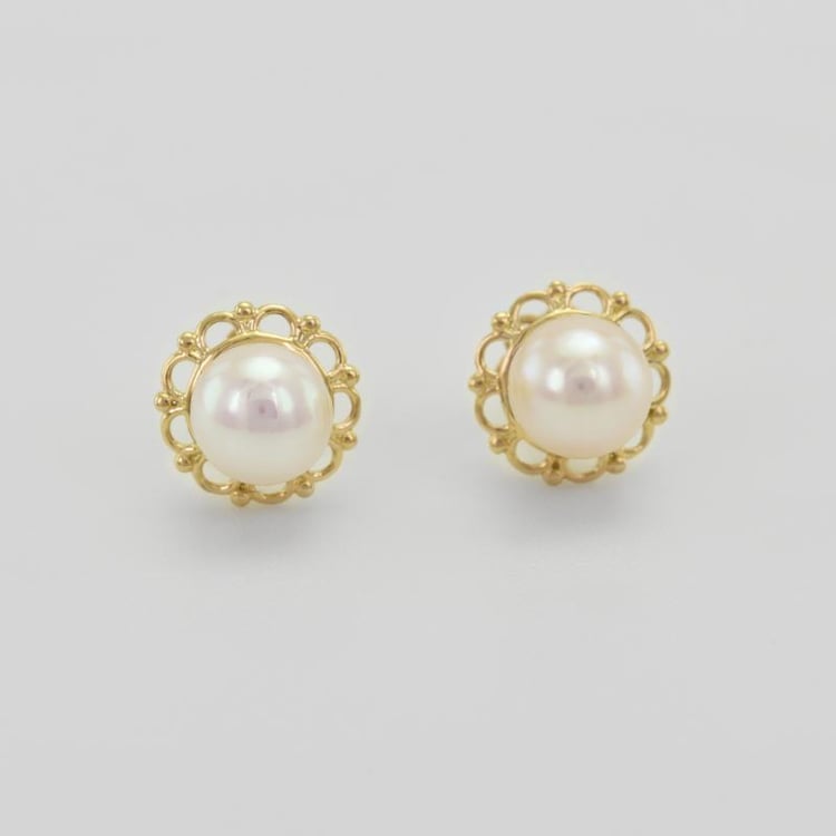 Zlaté náušnice s perlami 2386