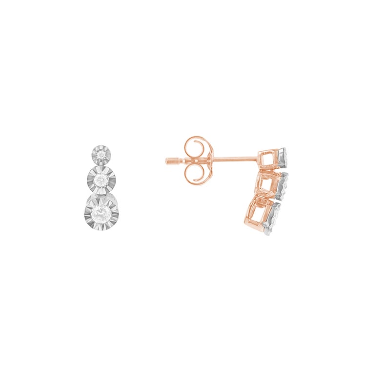 náušnice s diamantmi z ružového zlata 88599