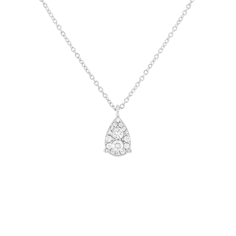 Prívesok v tvare diamantové kvapky z bieleho zlata 85688