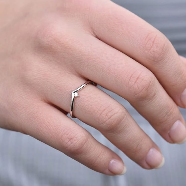 Strieborný vykrojený prsteň s lab-grown diamantom Caris 166366