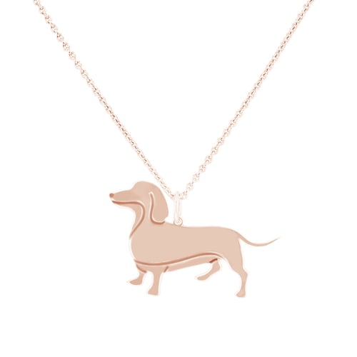 Strieborný prívesok v tvare psa s gravírom Dachshund
