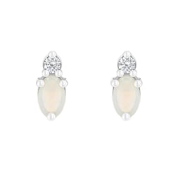 Zlaté cluster náušnice s opálmi a diamantmi Phyllis