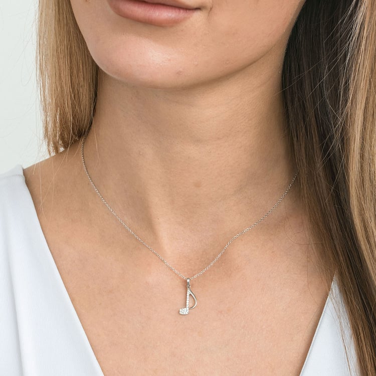 Zlatý prívesok s lab-grown diamantom v tvare noty 163705