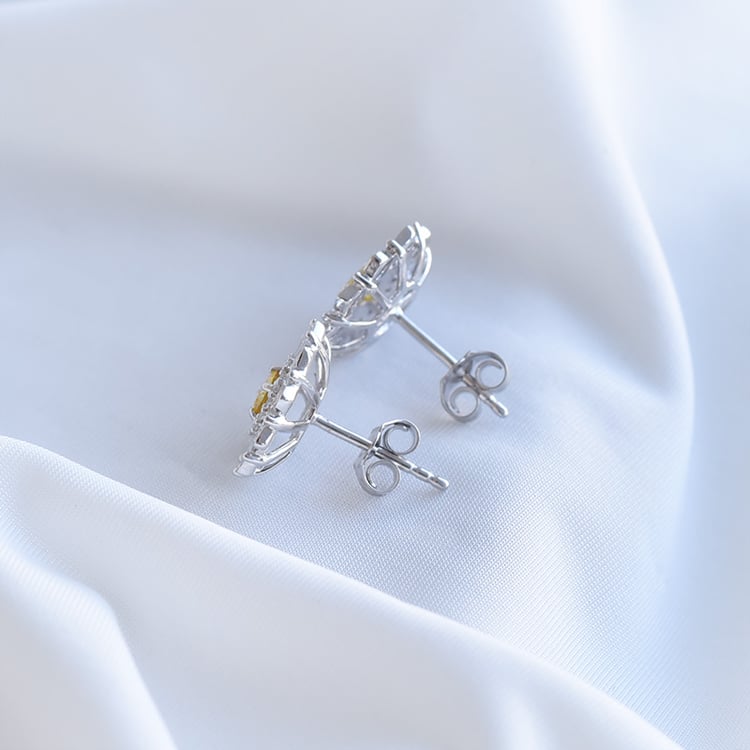 Kvetinové náušnice so zafíry 92772