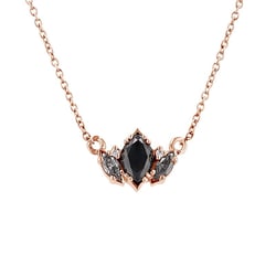 Náhrdelník s marquise salt and pepper diamantmi Everline