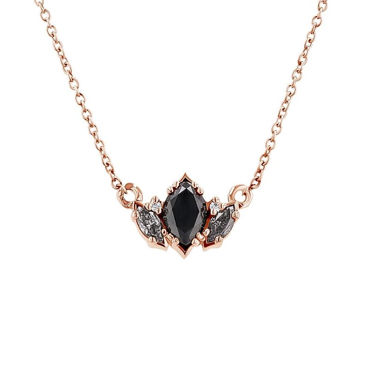 Náhrdelník s marquise salt and pepper diamantmi Everline 126861